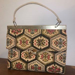 Vintage Brocade Tapestry Boho Computer Bag / Tote / Purse